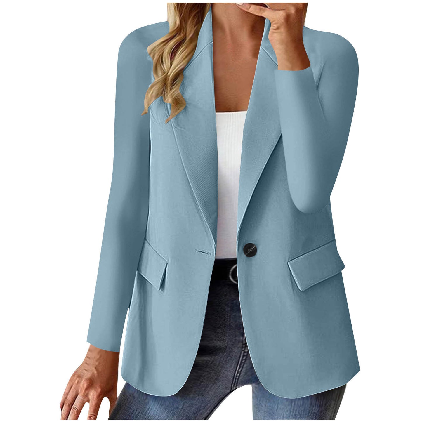 Ins Chaqueta con botones de solapa Chaqueta de traje casual de viajero de moda Tops de manga larga para mujer Ropa de abrigo