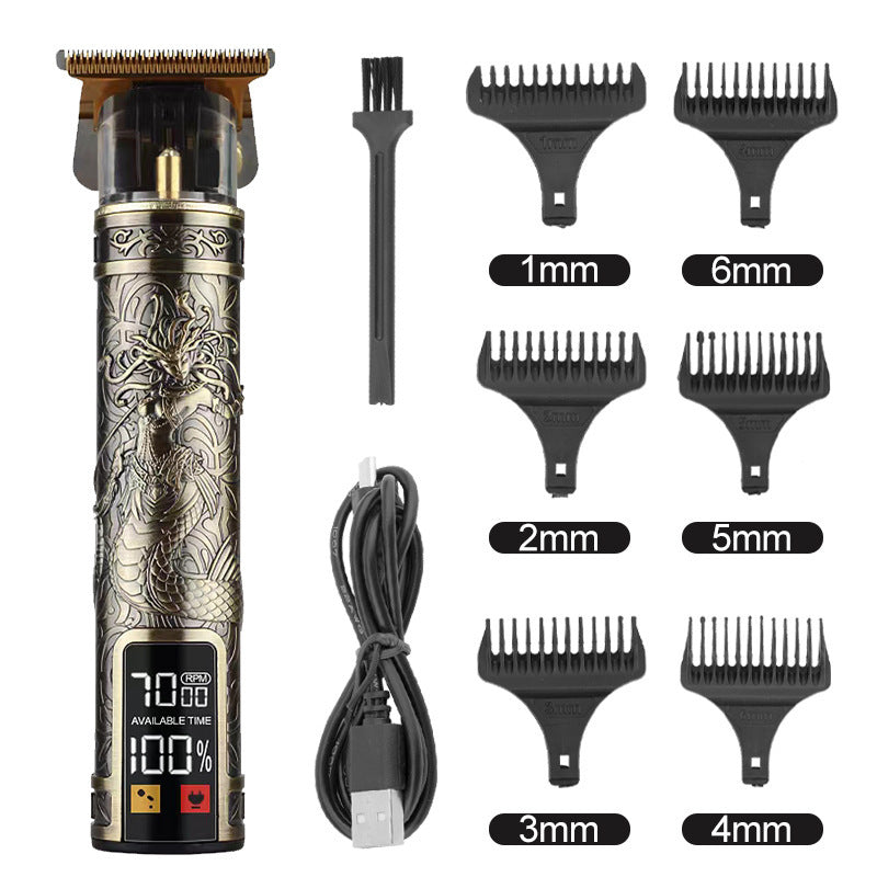 Cortadora de pelo eléctrica Cortadora de pelo eléctrica Grabado de cabeza de aceite retro