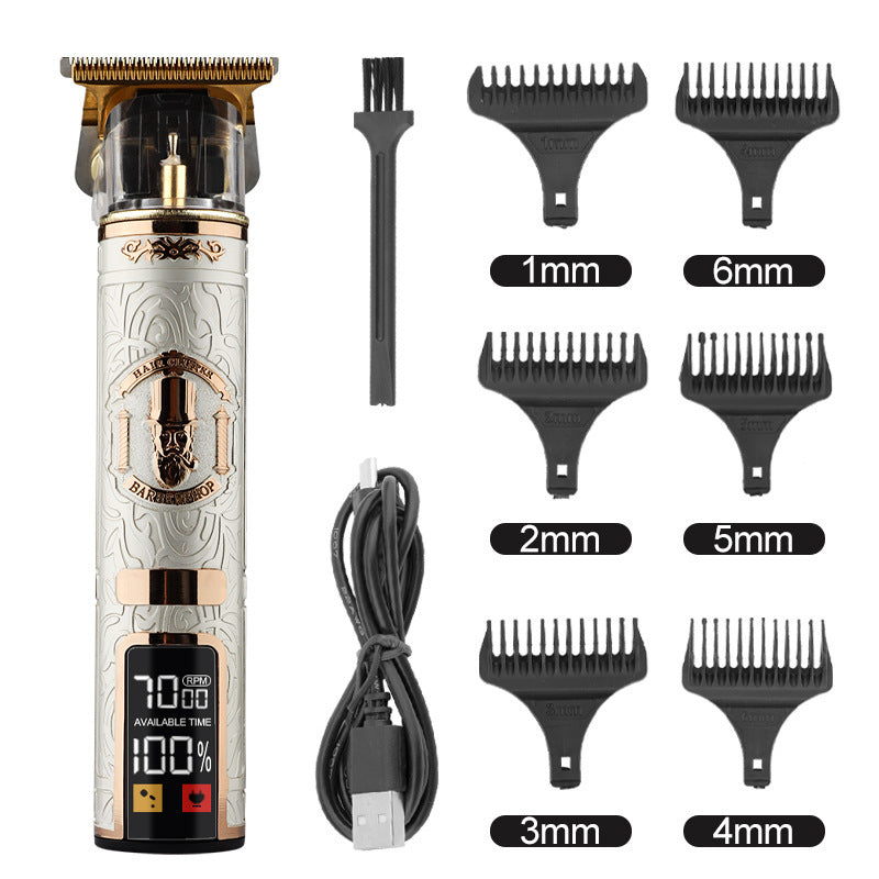 Cortadora de pelo eléctrica Cortadora de pelo eléctrica Grabado de cabeza de aceite retro