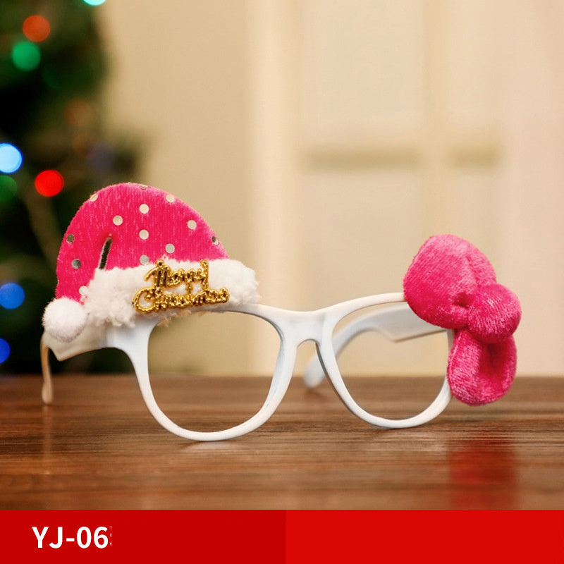 Marco de gafas de Navidad Papá Noel Muñeco de nieve Alce Accesorios de disfraces para niños Decoraciones navideñas para el hogar Decoración navideña Navidad