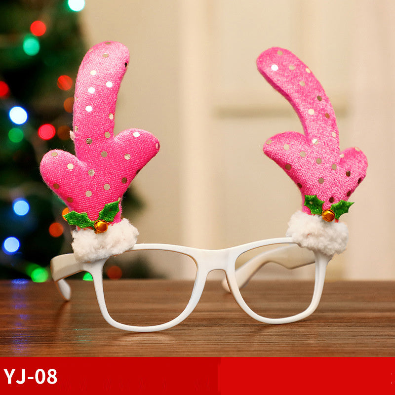 Marco de gafas de Navidad Papá Noel Muñeco de nieve Alce Accesorios de disfraces para niños Decoraciones navideñas para el hogar Decoración navideña Navidad