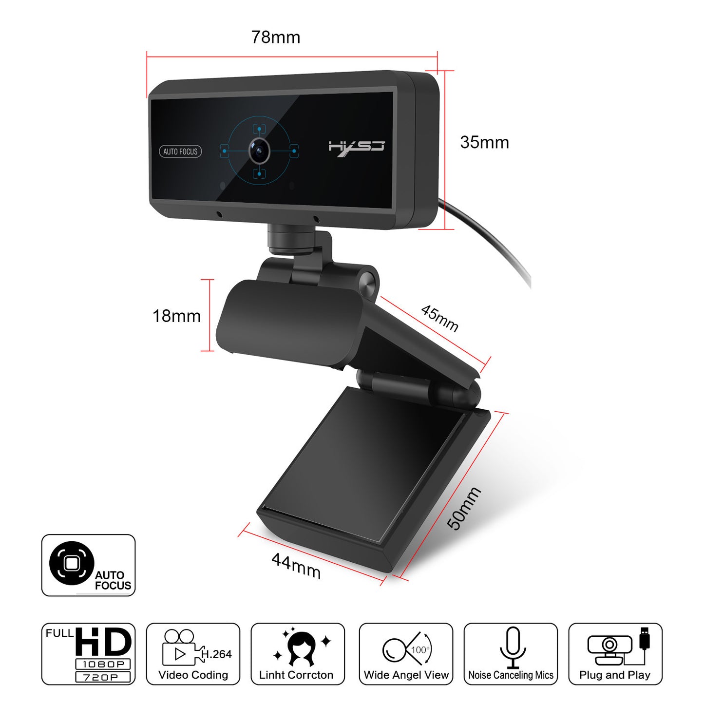 Cámara de video USB para transmitir o grabar a través del ordenador