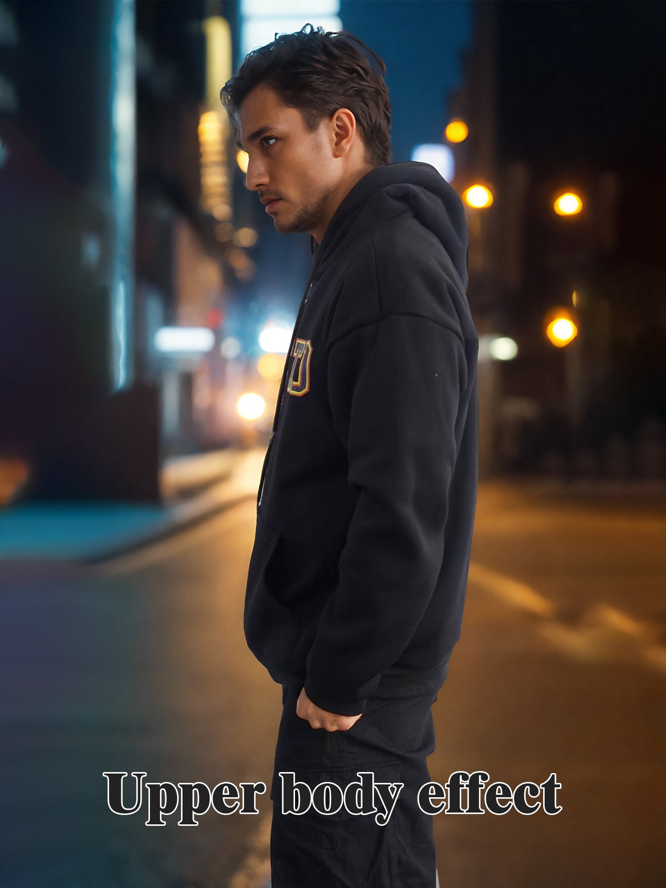 Sudadera con capucha estampada de manga larga de color sólido de moda para hombres y mujeres