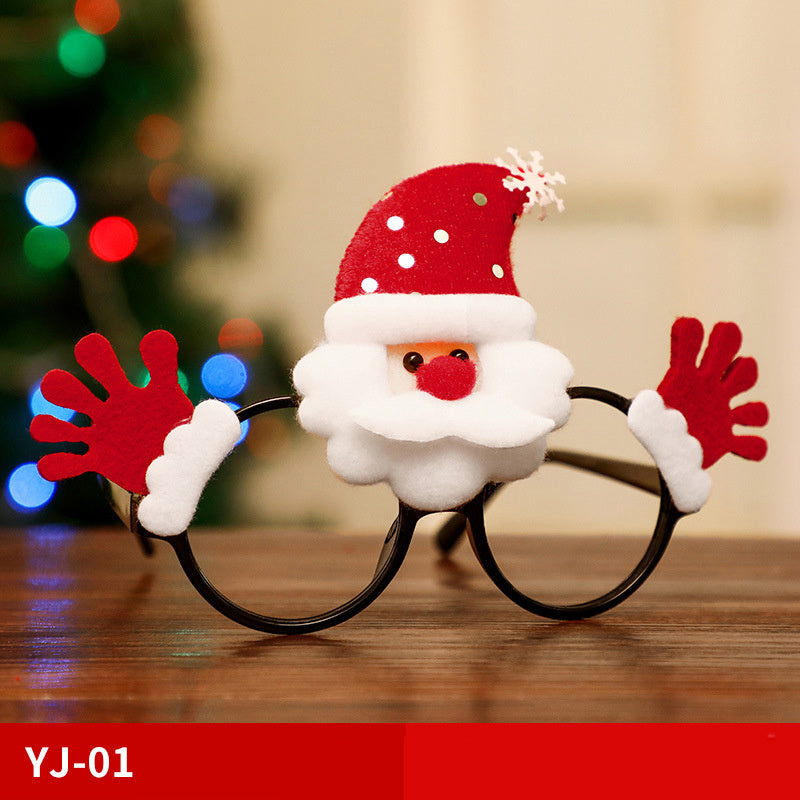 Marco de gafas de Navidad Papá Noel Muñeco de nieve Alce Accesorios de disfraces para niños Decoraciones navideñas para el hogar Decoración navideña Navidad