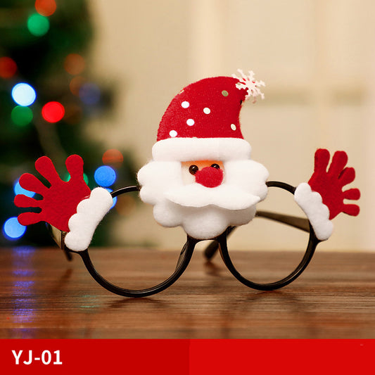 Marco de gafas de Navidad Papá Noel Muñeco de nieve Alce Accesorios de disfraces para niños Decoraciones navideñas para el hogar Decoración navideña Navidad