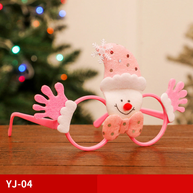 Marco de gafas de Navidad Papá Noel Muñeco de nieve Alce Accesorios de disfraces para niños Decoraciones navideñas para el hogar Decoración navideña Navidad