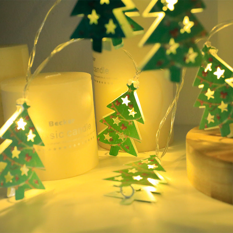 Cadena de luz LED de Navidad Papá Noel Alce Muñeco de nieve Adorno de Navidad Cadena de luz Decoraciones de Navidad Regalo de Navidad de Año Nuevo