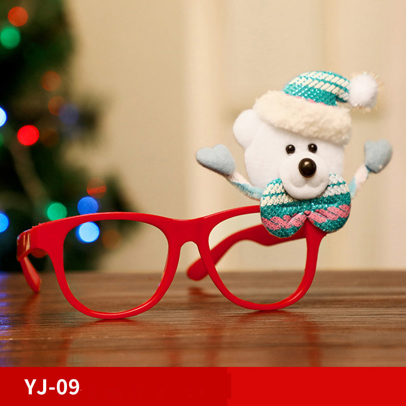 Marco de gafas de Navidad Papá Noel Muñeco de nieve Alce Accesorios de disfraces para niños Decoraciones navideñas para el hogar Decoración navideña Navidad