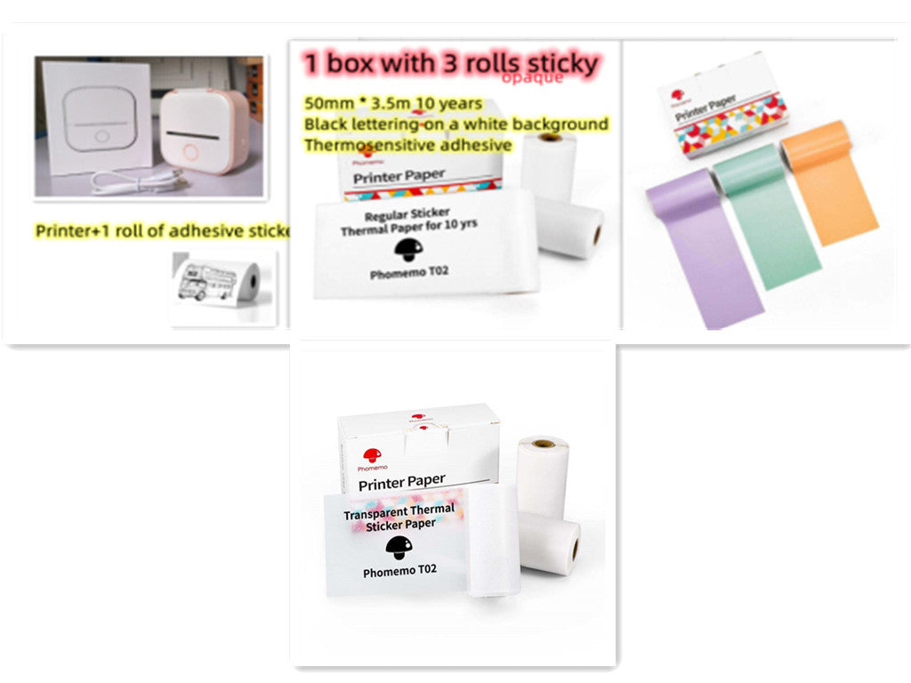 Impresora de Etiquetas Térmica Mini Portátil Impresora de Fotos para el Hogar Impresora de Preguntas Incorrectas para Estudiantes Impresora de Etiquetas Mini Compatible con Bluetooth Etiqueta de Precio