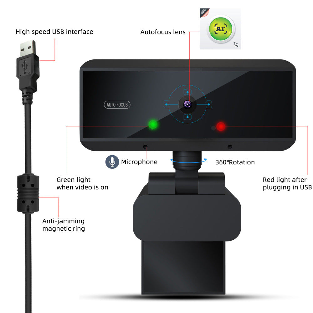 Cámara de video USB para transmitir o grabar a través del ordenador