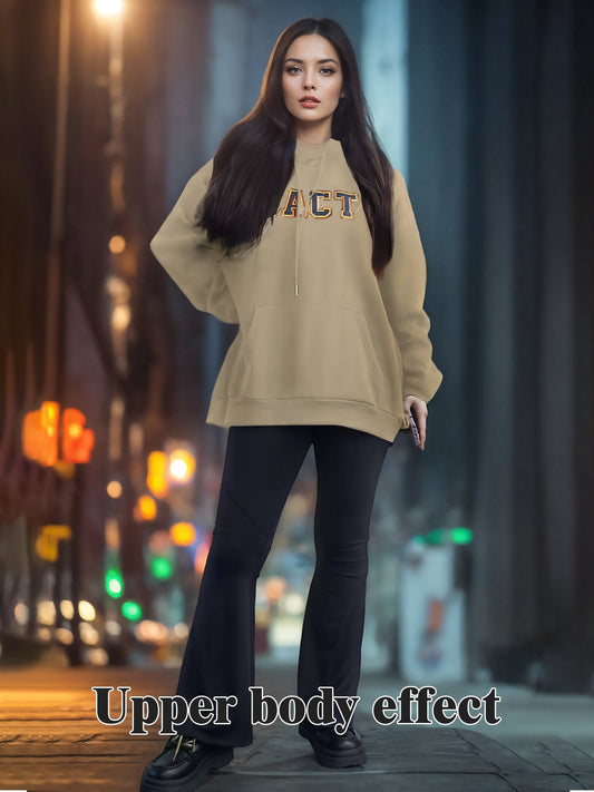 Sudadera con capucha estampada de manga larga de color sólido de moda para hombres y mujeres