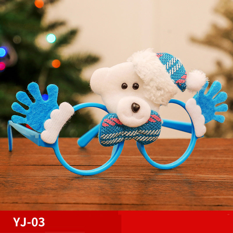 Marco de gafas de Navidad Papá Noel Muñeco de nieve Alce Accesorios de disfraces para niños Decoraciones navideñas para el hogar Decoración navideña Navidad