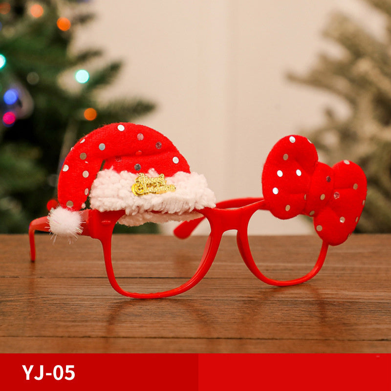 Marco de gafas de Navidad Papá Noel Muñeco de nieve Alce Accesorios de disfraces para niños Decoraciones navideñas para el hogar Decoración navideña Navidad