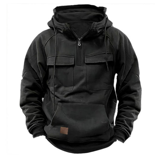 Sudadera con capucha con cremallera para hombre con cordón Y Sudadera Deportiva Casual de Moda con Bolsillo