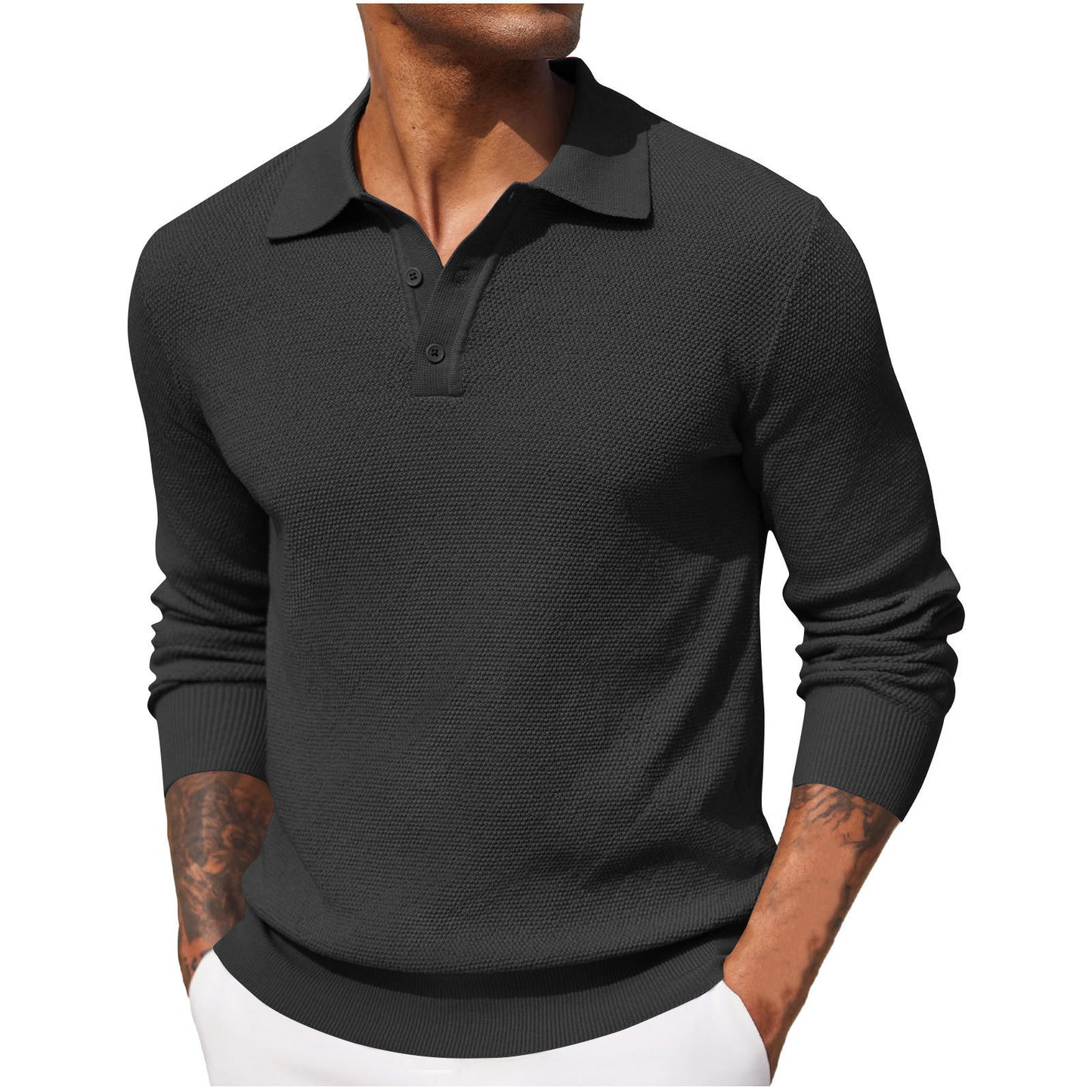 Top casual de manga larga de otoño para hombre