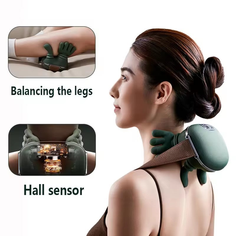 Masajeador muscular eléctrico de cuello y hombros, masaje inalámbrico para el hombro y la espalda, masajeador de cuello con chal, alivio del dolor relajante