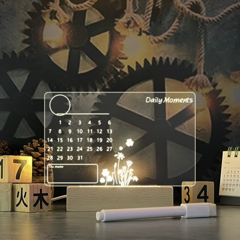 Tablero de notas creativo Luz nocturna LED creativa Tablero de mensajes USB Luz navideña con bolígrafo Regalo para niños Decoración de novia Lámpara de noche