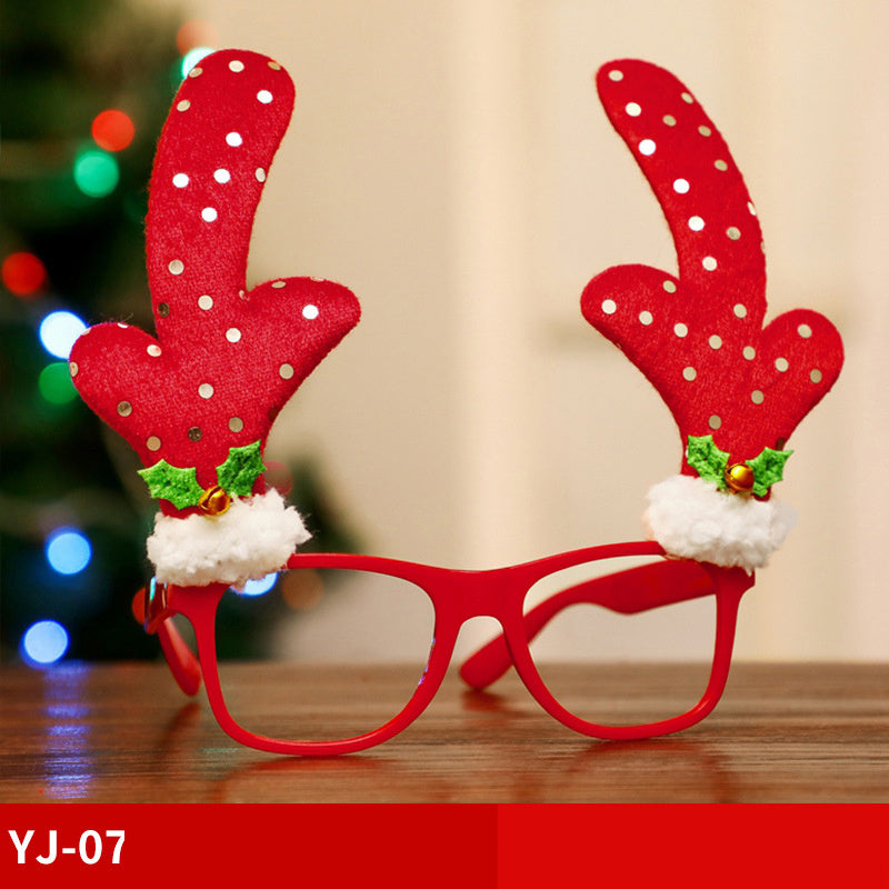 Marco de gafas de Navidad Papá Noel Muñeco de nieve Alce Accesorios de disfraces para niños Decoraciones navideñas para el hogar Decoración navideña Navidad