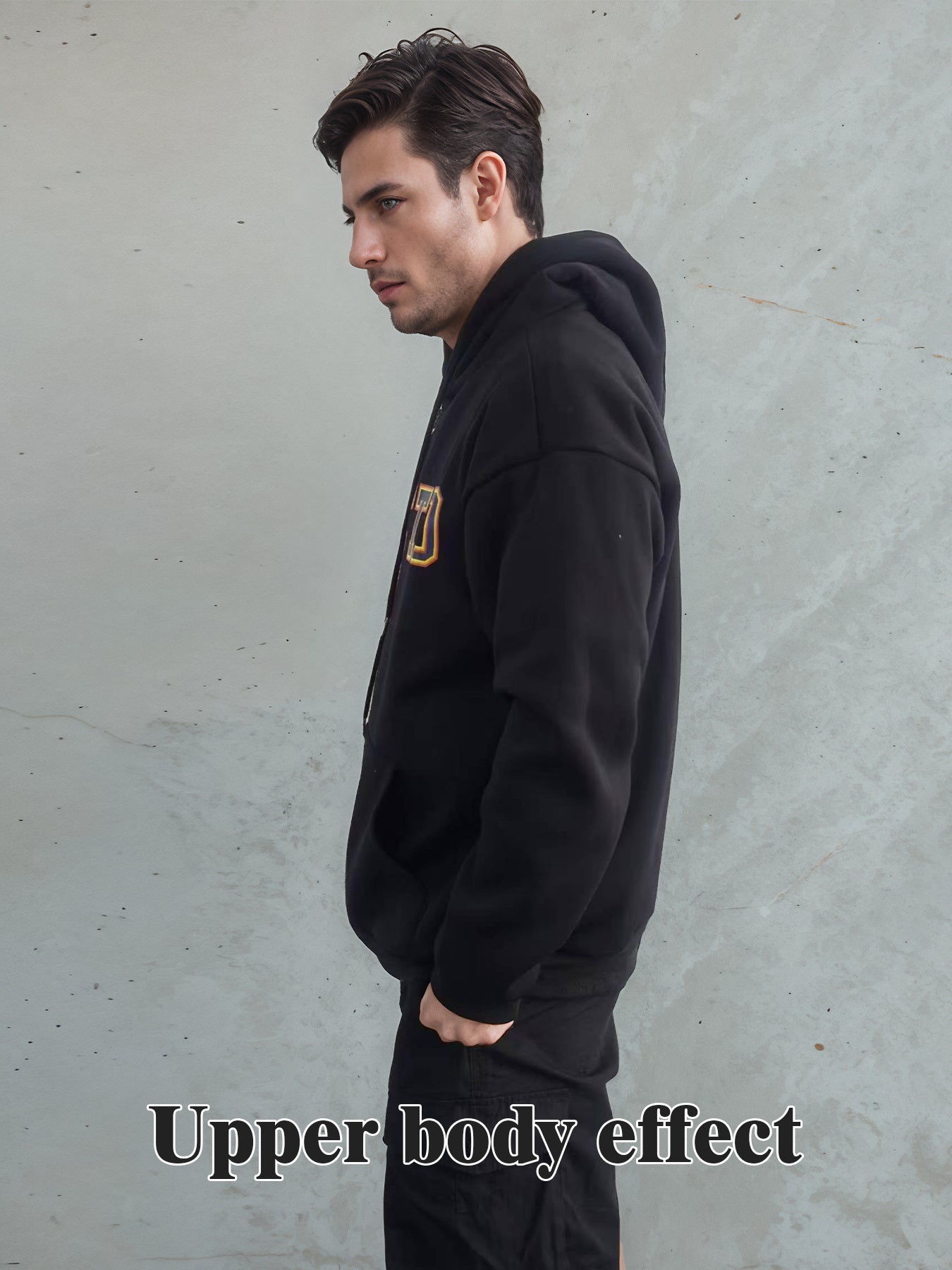 Sudadera con capucha estampada de manga larga de color sólido de moda para hombres y mujeres