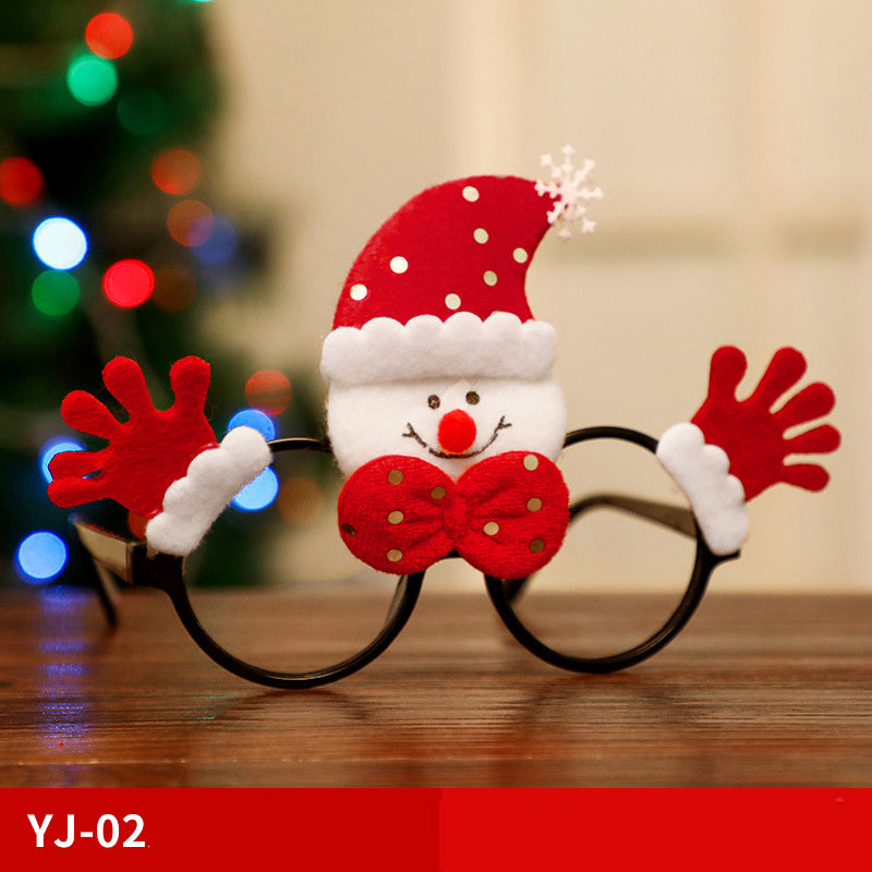 Marco de gafas de Navidad Papá Noel Muñeco de nieve Alce Accesorios de disfraces para niños Decoraciones navideñas para el hogar Decoración navideña Navidad