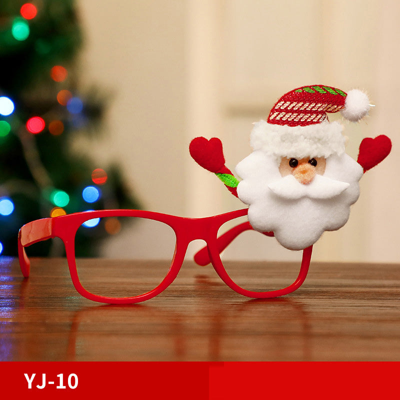 Marco de gafas de Navidad Papá Noel Muñeco de nieve Alce Accesorios de disfraces para niños Decoraciones navideñas para el hogar Decoración navideña Navidad