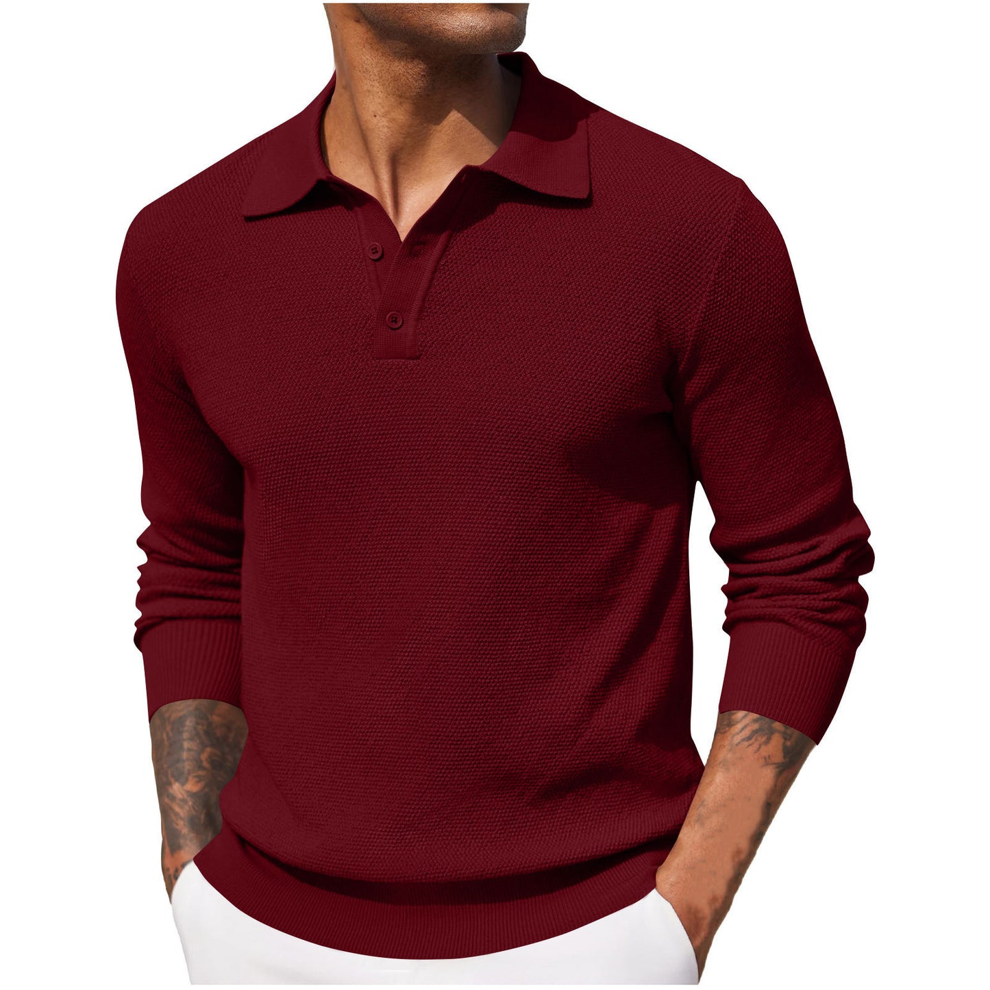 Top casual de manga larga de otoño para hombre