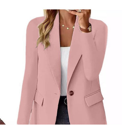 Ins Chaqueta con botones de solapa Chaqueta de traje casual de viajero de moda Tops de manga larga para mujer Ropa de abrigo