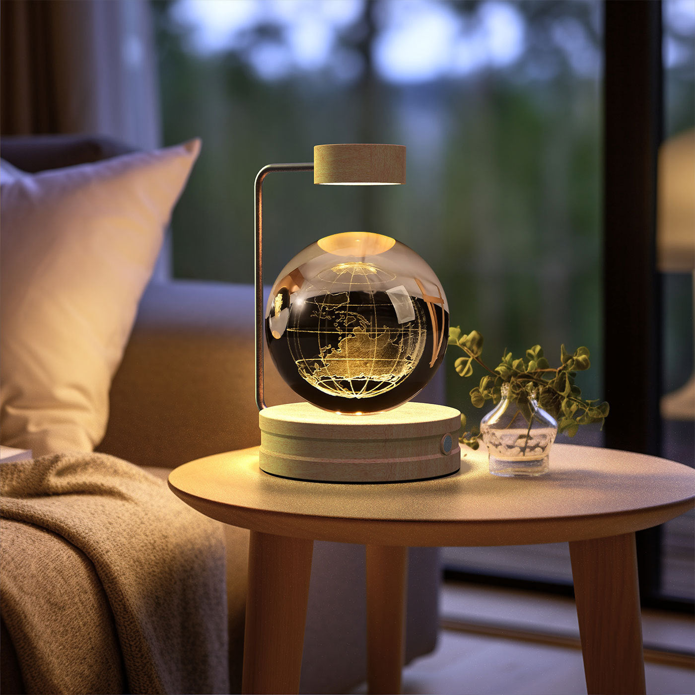 Bola de cristal Dinosaurio cósmico Luz nocturna interior Energía USB Luz de noche cálida Regalo de cumpleaños Lámpara de noche