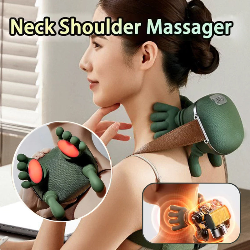 Masajeador muscular eléctrico de cuello y hombros, masaje inalámbrico para el hombro y la espalda, masajeador de cuello con chal, alivio del dolor relajante
