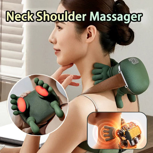 Masajeador muscular eléctrico de cuello y hombros, masaje inalámbrico para el hombro y la espalda, masajeador de cuello con chal, alivio del dolor relajante