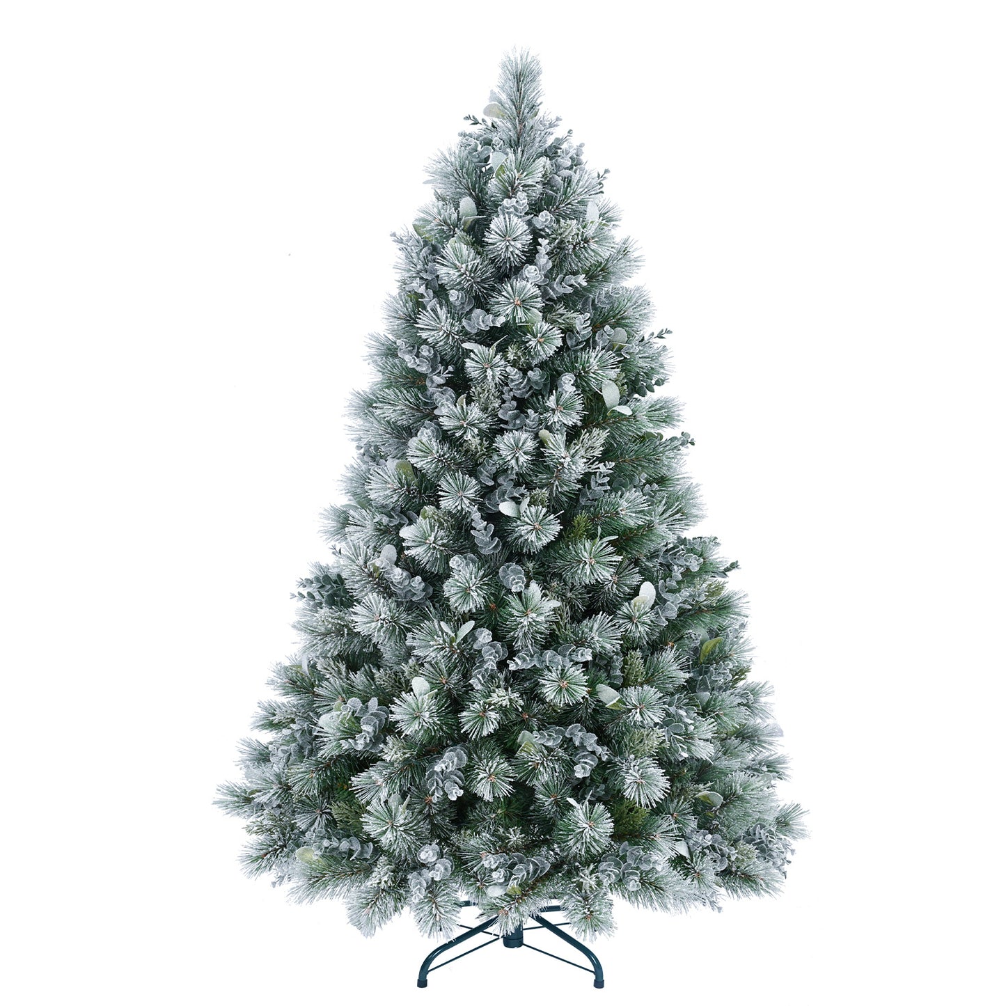 Árbol decorativo navideño con simulación de nieve