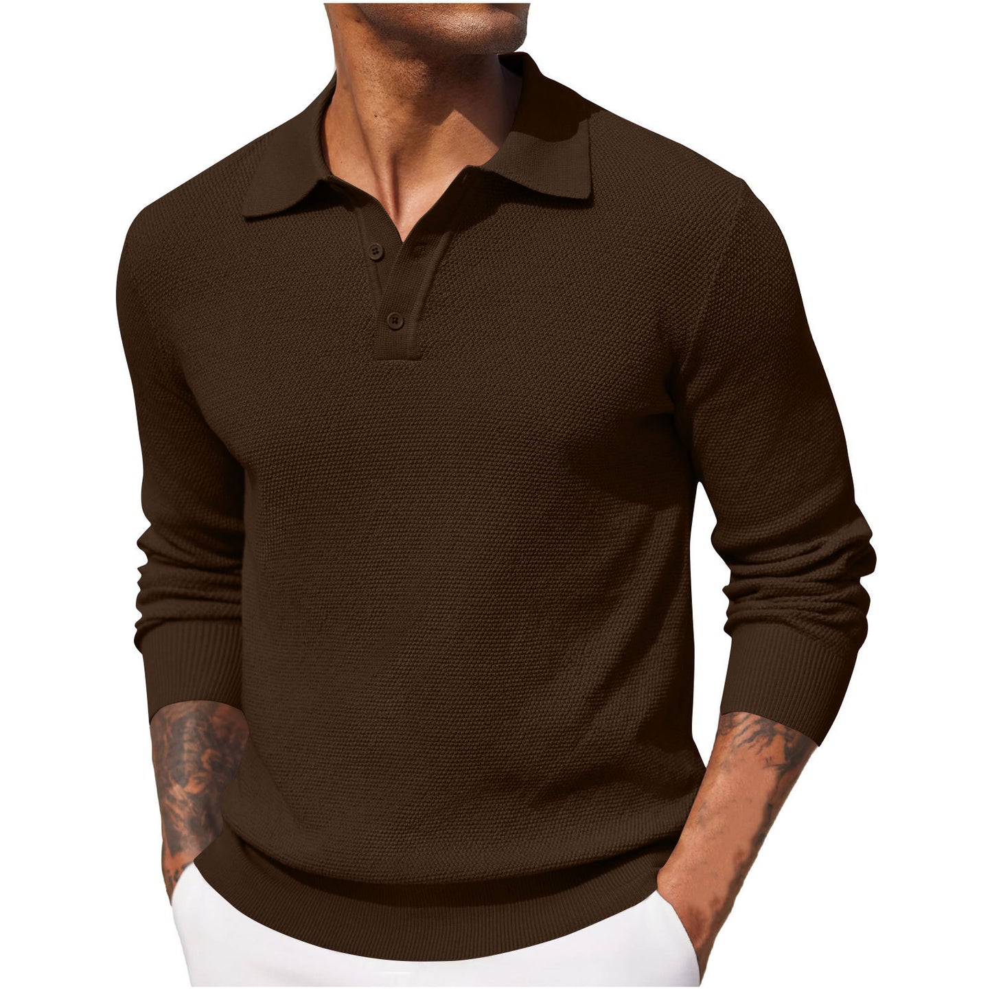 Top casual de manga larga de otoño para hombre