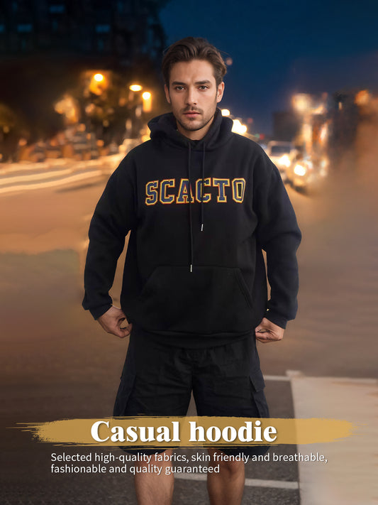 Sudadera con capucha estampada de manga larga de color sólido de moda para hombres y mujeres