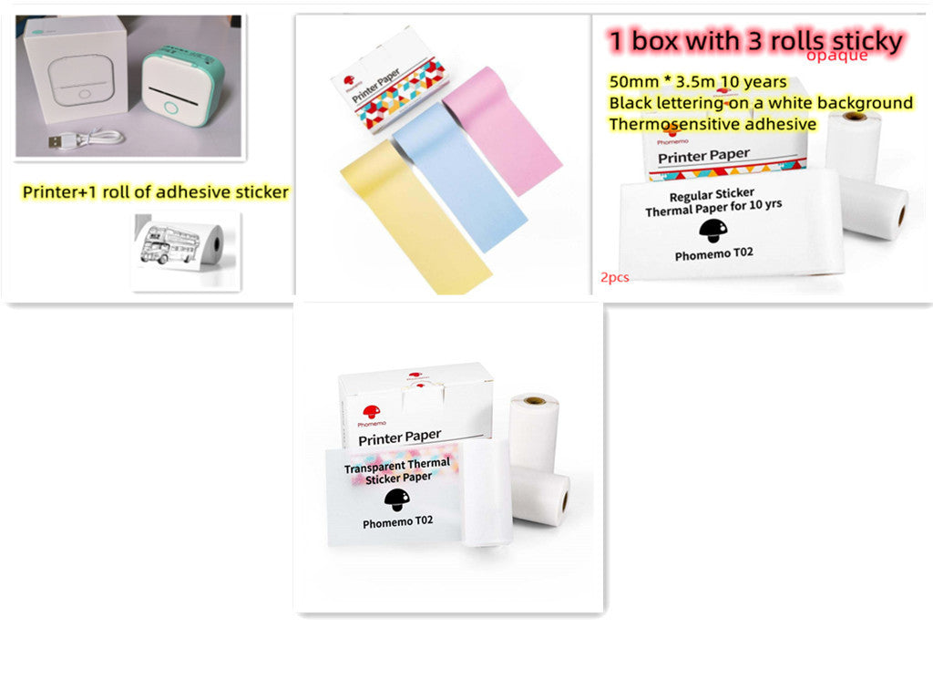 Impresora de Etiquetas Térmica Mini Portátil Impresora de Fotos para el Hogar Impresora de Preguntas Incorrectas para Estudiantes Impresora de Etiquetas Mini Compatible con Bluetooth Etiqueta de Precio