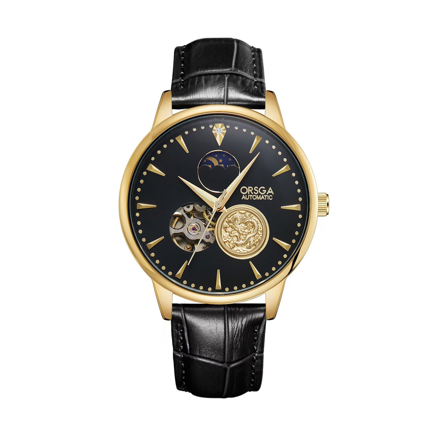 Reloj mecánico automático de negocios de alta gama para hombres