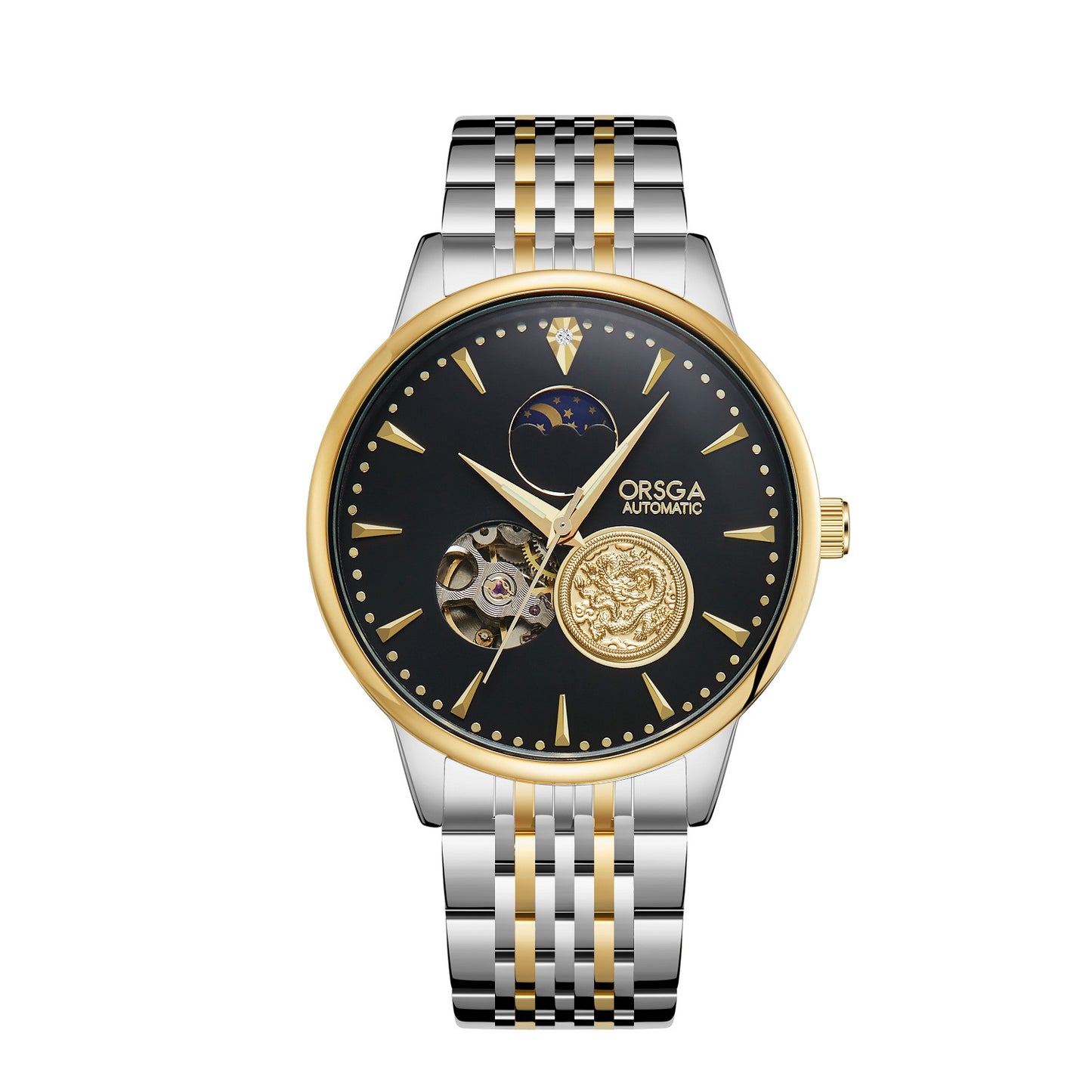 Reloj mecánico automático de negocios de alta gama para hombres