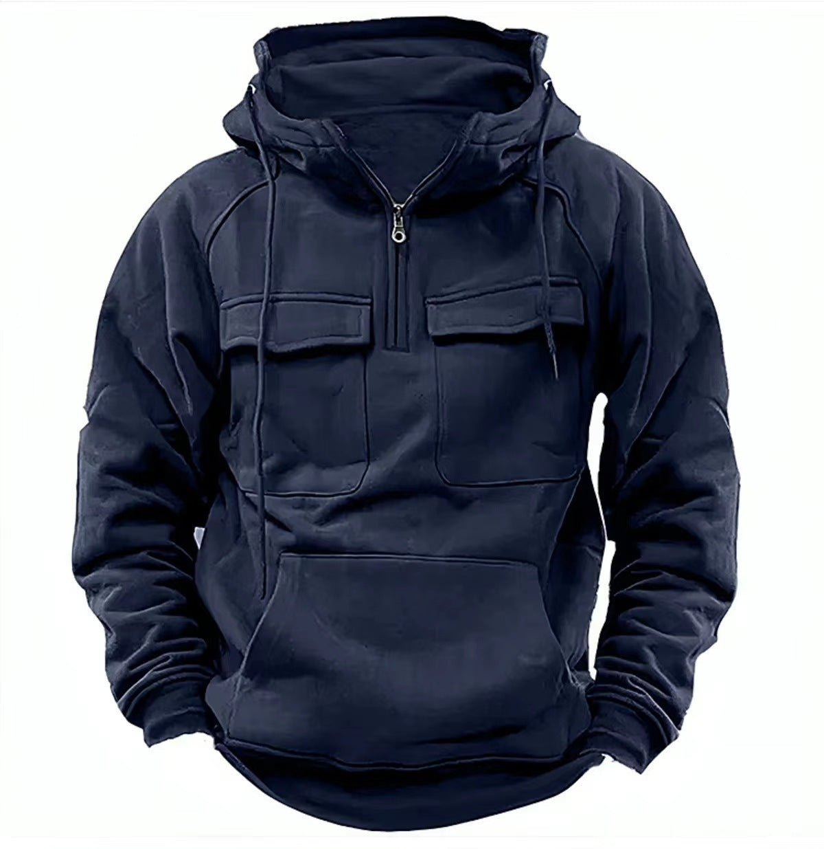 Sudadera con capucha con cremallera para hombre con cordón Y Sudadera Deportiva Casual de Moda con Bolsillo