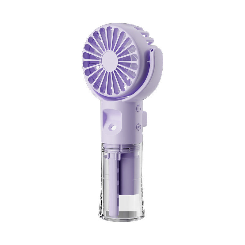 Ventilador portátil de mano con rociador de agua de 4 velocidades, artefacto para refrescar en verano, carga USB, soporte para verano