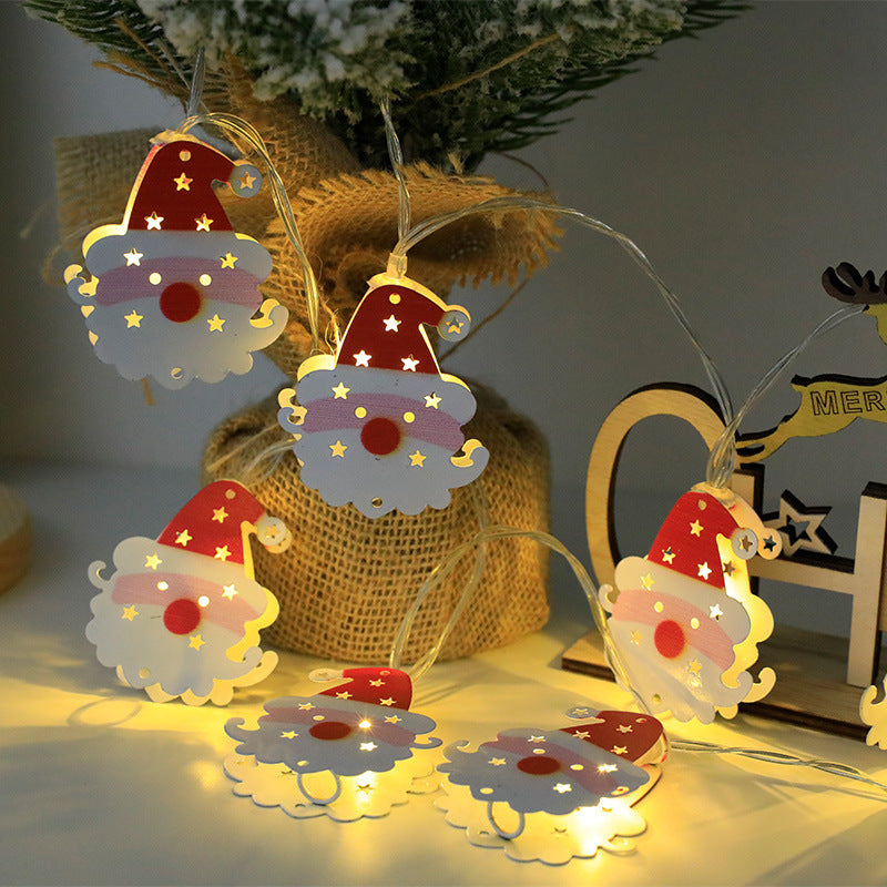 Cadena de luz LED de Navidad Papá Noel Alce Muñeco de nieve Adorno de Navidad Cadena de luz Decoraciones de Navidad Regalo de Navidad de Año Nuevo