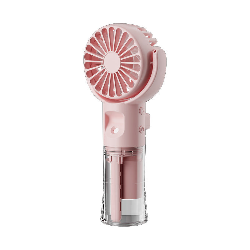 Ventilador portátil de mano con rociador de agua de 4 velocidades, artefacto para refrescar en verano, carga USB, soporte para verano