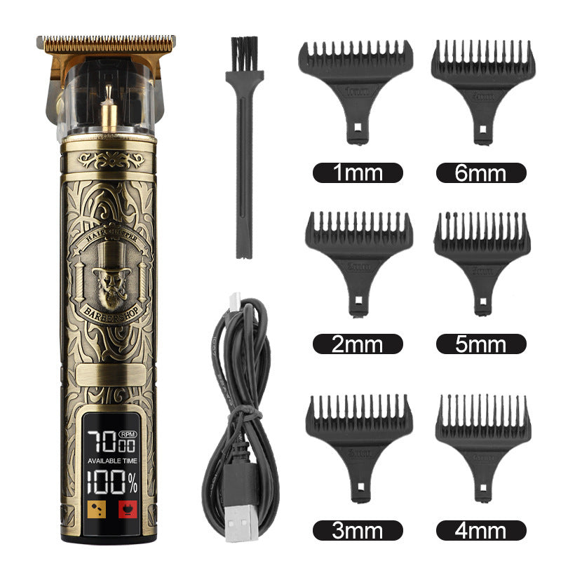 Cortadora de pelo eléctrica Cortadora de pelo eléctrica Grabado de cabeza de aceite retro