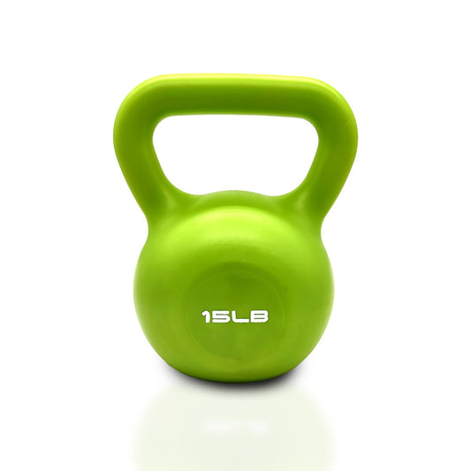 Juego de pesas rusas de 15 lbs, pesas para entrenamiento de fuerza para mujeres, pesa rusa recubierta de vinilo para gimnasio en casa, equipo de levantamiento de pesas, agarre cómodo con mango ancho
