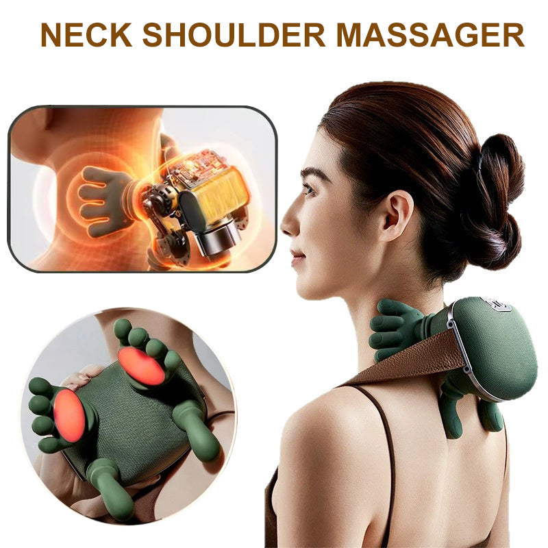 Masajeador muscular eléctrico de cuello y hombros, masaje inalámbrico para el hombro y la espalda, masajeador de cuello con chal, alivio del dolor relajante