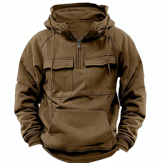Sudadera con capucha con cremallera para hombre con cordón Y Sudadera Deportiva Casual de Moda con Bolsillo