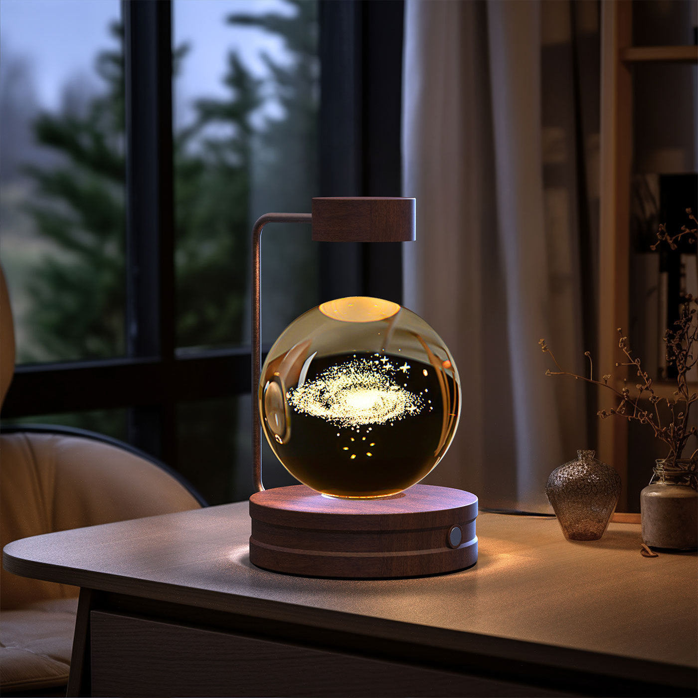 Bola de cristal Dinosaurio cósmico Luz nocturna interior Energía USB Luz de noche cálida Regalo de cumpleaños Lámpara de noche