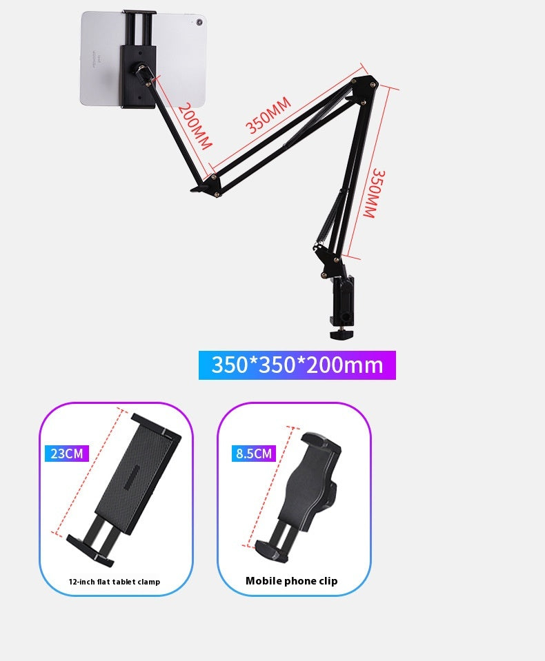 Soporte perezoso de escritorio, marco de soporte de voladizo para tableta, artefacto de transmisión en vivo y observación de dramas, soporte en voladizo de metal plegable