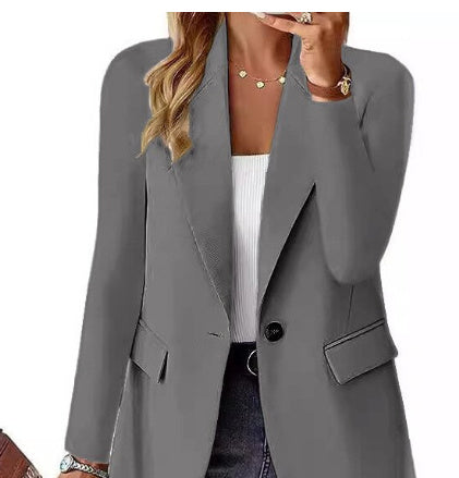 Ins Chaqueta con botones de solapa Chaqueta de traje casual de viajero de moda Tops de manga larga para mujer Ropa de abrigo