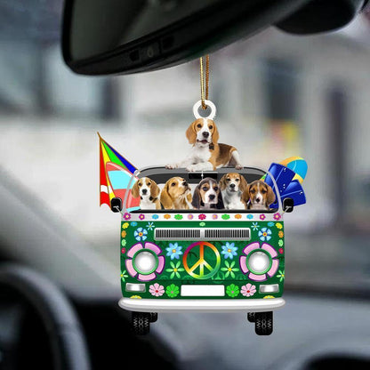 Colgante de coche, perro que duerme, ángel, decoración del hogar, vitrina acrílica, adornos colgantes para puertas