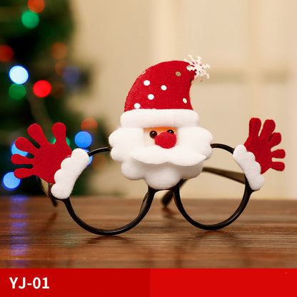Marco de gafas de Navidad Papá Noel Muñeco de nieve Alce Accesorios de disfraces para niños Decoraciones navideñas para el hogar Decoración navideña Navidad
