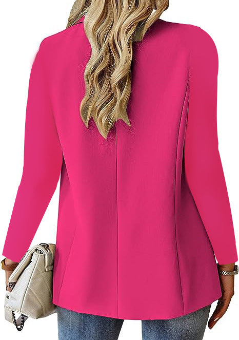 Ins Chaqueta con botones de solapa Chaqueta de traje casual de viajero de moda Tops de manga larga para mujer Ropa de abrigo